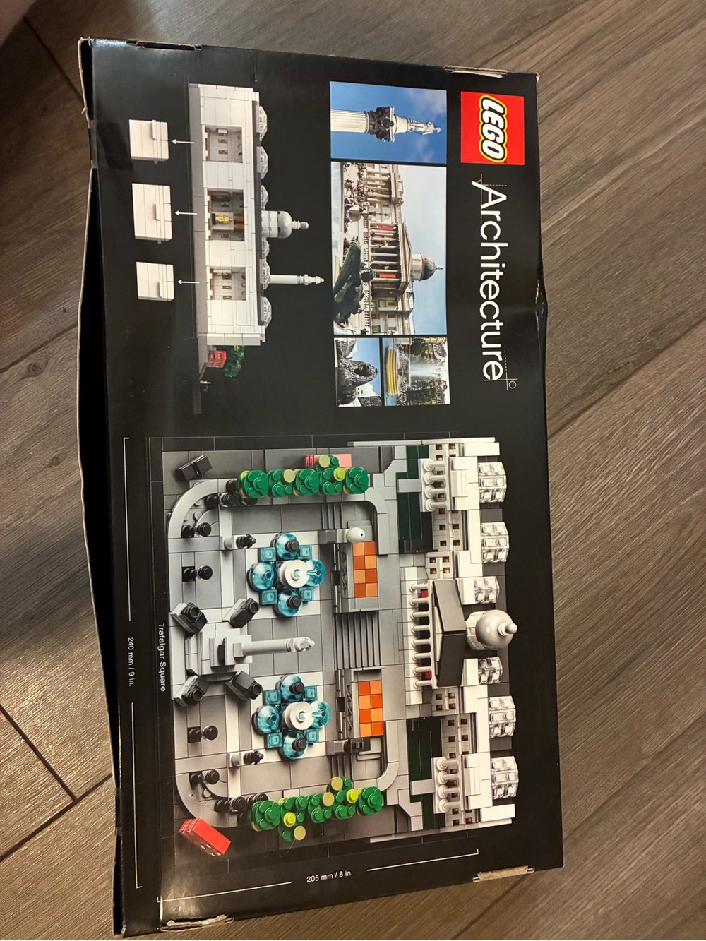 Lego Architecture Set in Black with White, Green, Blue and Orange Details